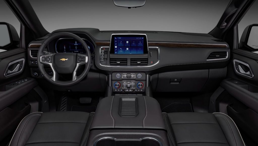 2022 Chevy Tahoe and 2022 Chevy Suburban interior layout.