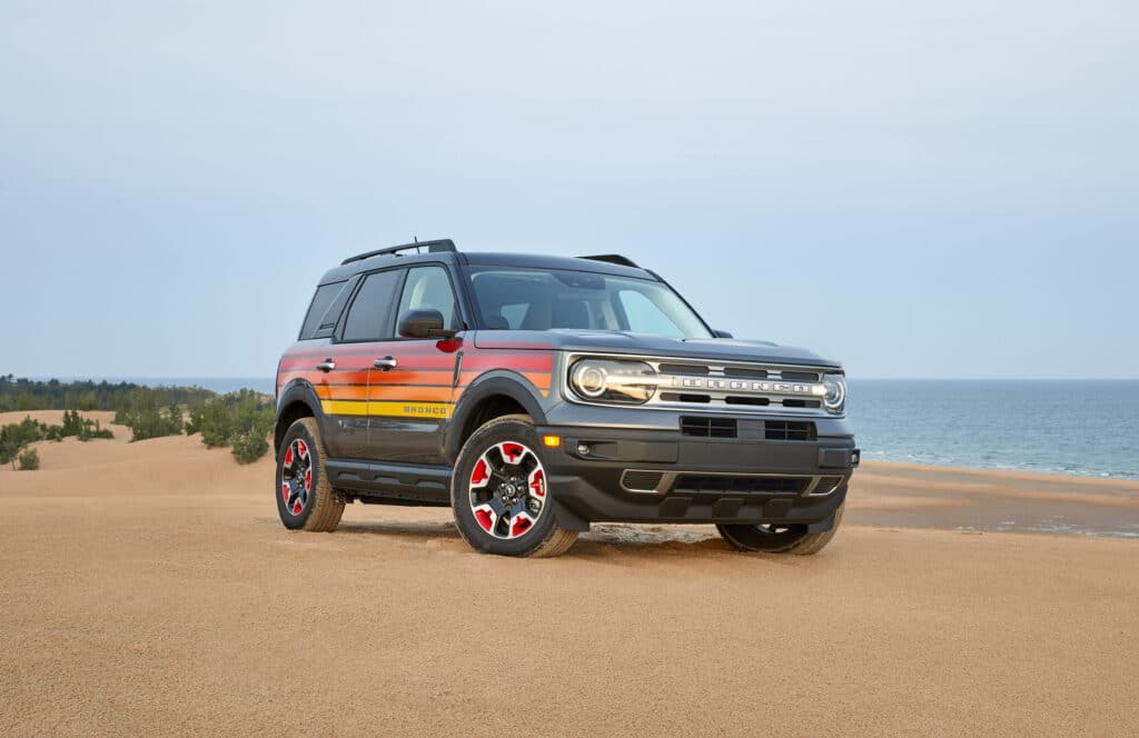 2024 Bronco Sport Free Wheeling in full view on a beach