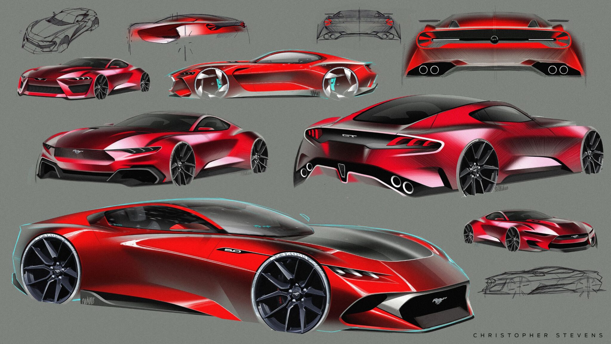 2024 Ford Mustang Design Sketches