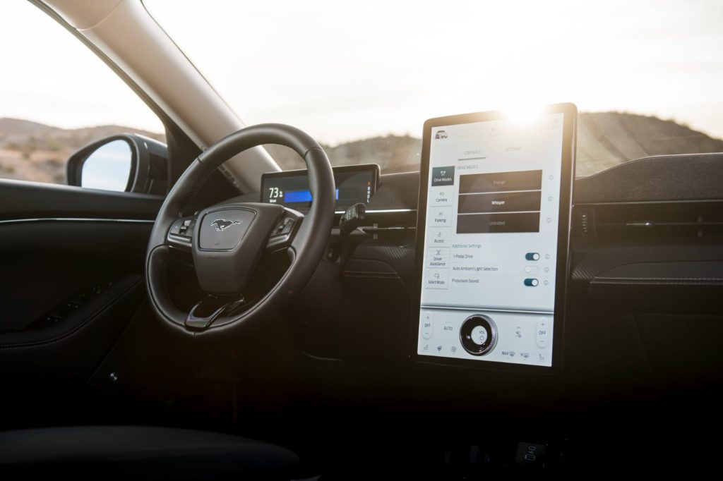 2022 Ford Mustang Mach-E interior.