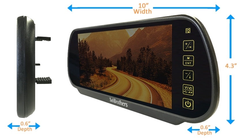 TadiBrothers License Plate Backup Camera w/ Rearview Mirror Monitor